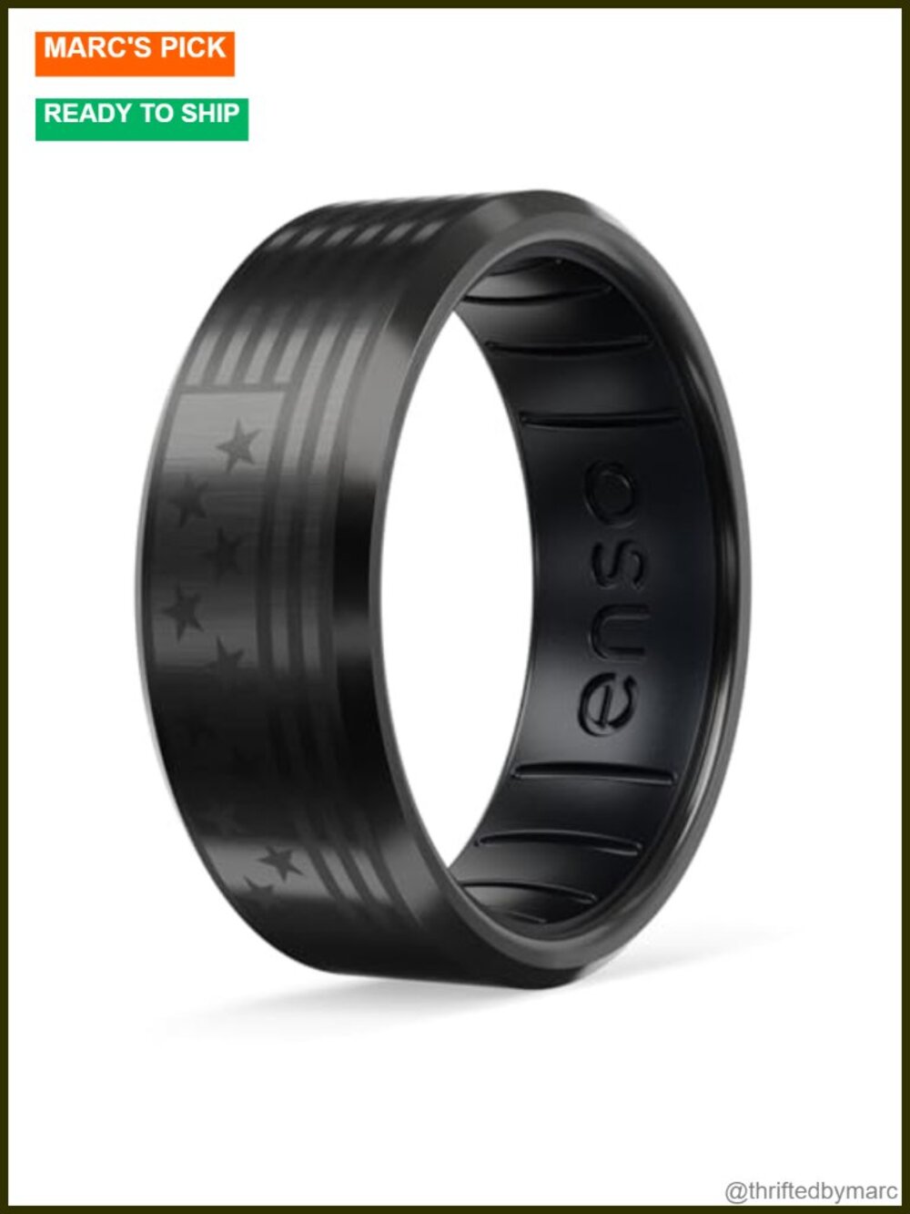 Enso Rings Bevel Hybrid Ring Brushed Metal Silicone Comfort Men's Wedding Band